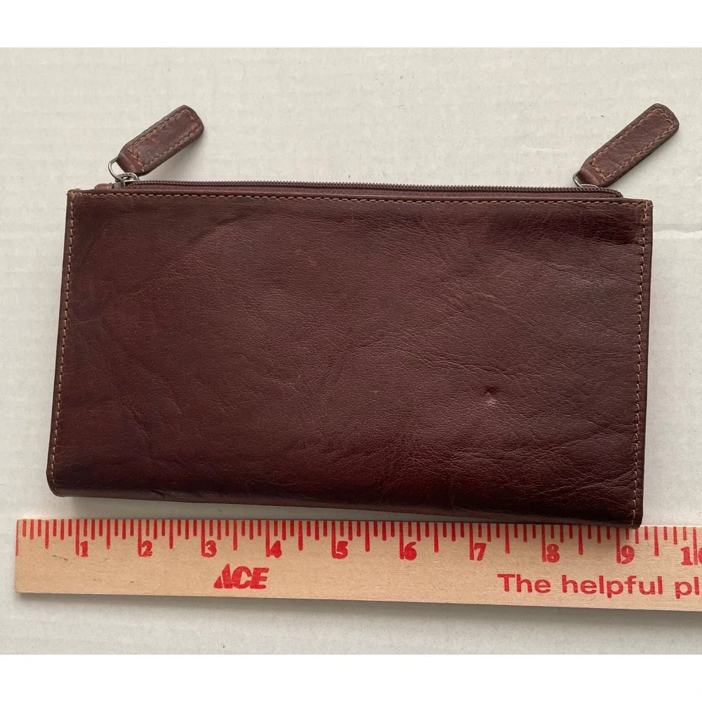 Jack Georges Brown Leather Men's/Women's Travel Wallet Clutch